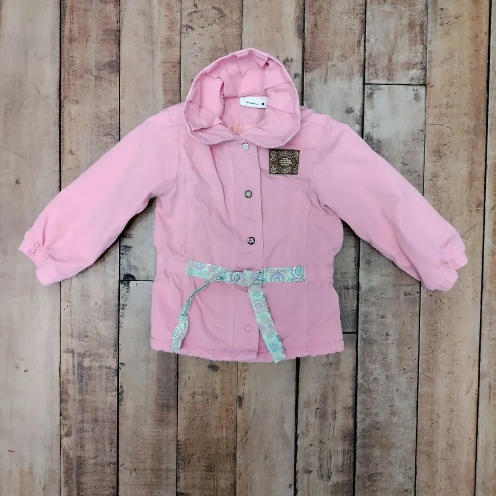 Girls size 12 months light pink canvas jacket lined Vintage